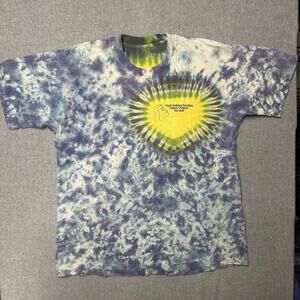 Vintage 90s Ohio University Bobcats Green Single Stitch T Shirt XL Tie Dye